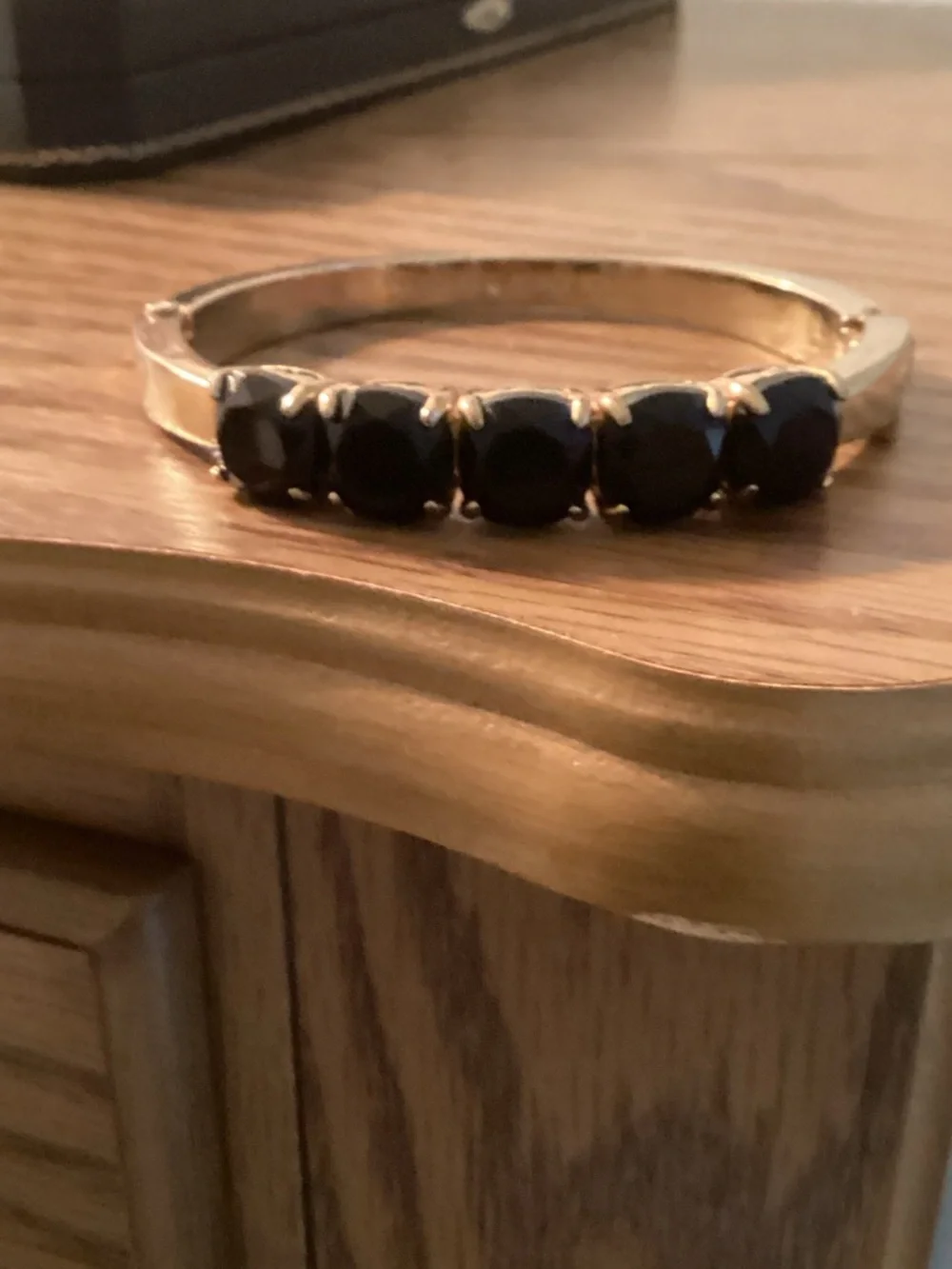 kate spade Gold-Tone Bracelet with Black Stones